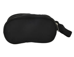 Heart Home Rexine Lightweight Travel Toiletry Bag Shaving Kit with Carrying Strap, Pack of 2 (Black) 54HH4282.