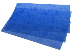 Kuber Industries Circle Design 3 Pieces PVC Refrigerator/Fridge Multipurpose Drawer Mat Set(Blue)-CTKTC32302