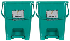 Heart Home Plastic Dustbin With Swing Lid, 12 Ltr., Pack of 2 (Green)