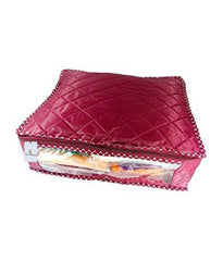Kuber Industries 10 Piece Rexine Saree Bag Wardrobe Organiser, Maroon (KU3308)