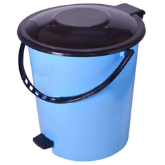 Kuber Industries Plastic Pedal Dustbin/Wastebin With Handle, 10 Liter- Pack of 2 (Blue & Black)-47KM0991