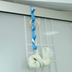 Kuber Industries 5-Level Cloth Hanger|Multipurpose Cloth & Towel Holder|Iron Spray Material|Easy Installation|Interchangeable Over The Door Towel Holder|ZT-3115(B) Pack of 4|Blue