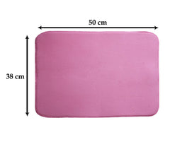 Heart Home Microfiber Reversible Dish Drying Mat with Absorbent Parity for Kitchen 19"x 15",Pack of 3 (Pink)