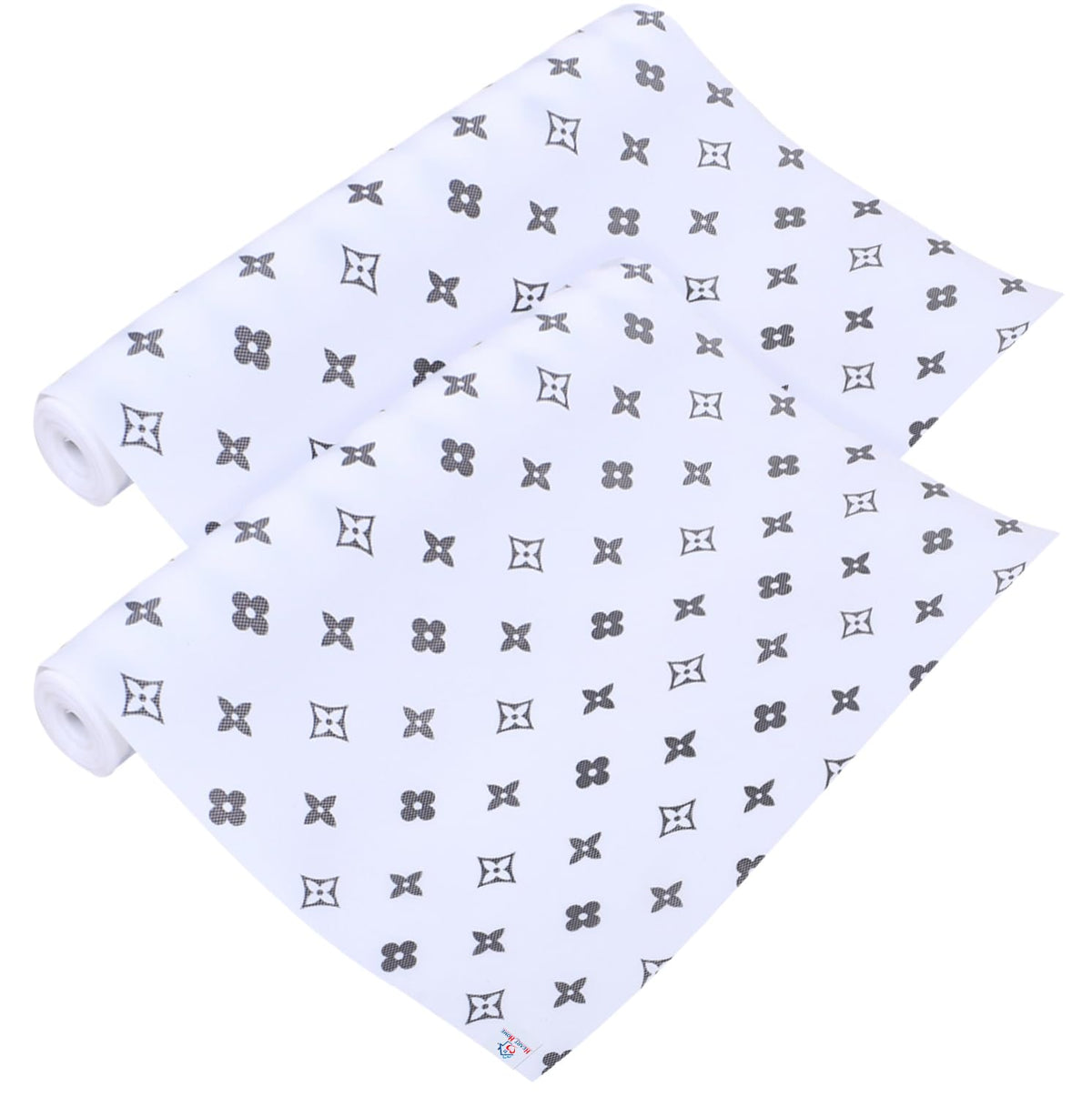 Heart Home Shelf Liner | EVA Kitchen Cabinet Shelf Mat | Anti-Slip Bathroom Mat | Fridge Mat | Table Mat | Star Print Print Wardrobe Mat | 3 Meter | Pack of 2 | White