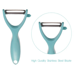 Heart Home Peeler|Plastic Vegetable Peeler|Fruit Peeler|Non-Slip Handle|Steel Sharp Straight Blade|Y Shaped Peeler|Kitchen Peeler|Pack of 2 (Turquoise)