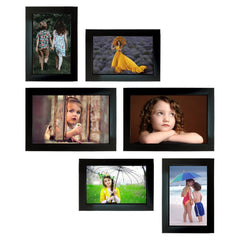 Kuber Industries Collage Photo Frame For Living Room, Wall Set of 6 (Black) Size: 6x4-4 Pc., 5x7-2 Pc.
