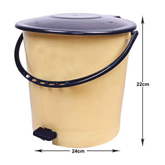 Kuber Industries Plastic Pedal Dustbin/Wastebin With Handle, 5 Liter (Yellow & Black)-47KM0907
