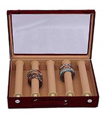 Kuber Industries Wooden 5 Rod Bangle Box, Maroon (BBTR209_3), Standard