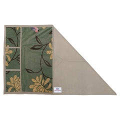 Heart Home Flower Printed PVC Fridge Top Cover with 6 Utility Side Pockets (Green)