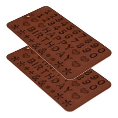 Heart Home Chocolate Mould | Silicone Cookies Mould Cake | Chocolate Cookies Tray | Numerical Chocolate Mould Tray | Non-Stick Cookies Moulds | Candy Mold | Pack of 2 | Brown