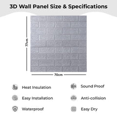 Kuber Industries Foam Brick Pattern 3D Wallpaper for Walls | Soft PE Foam| Easy to Peel, Stick & Remove DIY Wallpaper | Suitable on All Walls | Pack of 2 Sheets, 70 cm X 77 cm