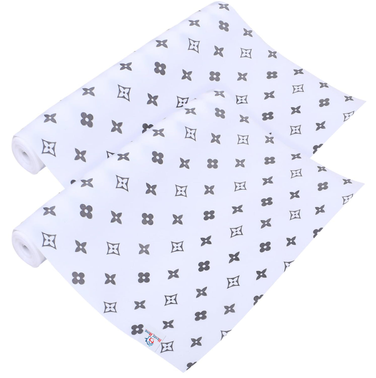 Heart Home Shelf Liner | EVA Kitchen Cabinet Shelf Mat | Anti-Slip Bathroom Mat | Fridge Mat | Table Mat | Star Print Print Wardrobe Mat | 1.5 Meter | Pack of 2 |White