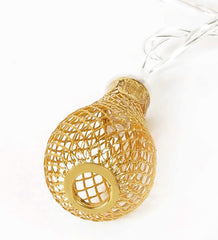 Kuber Industries Lantern Shape String Lights| Golden Metal Home Decor Light | Led Light Decoration | 14 LED (Warm White)…