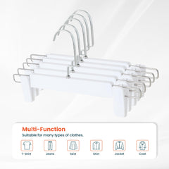 Homestic Recycled Plastic Cloth Hanger Set of 5 with Chromed Plated Steel Hook (White)