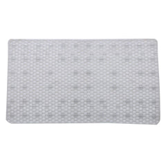 Kuber Industries Checkered Design PVC Bathroom Mat with Suction Cups - 28"x16", Transparent