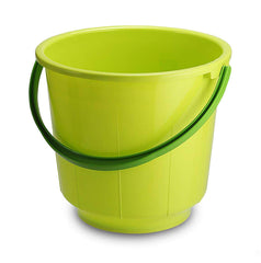 Kuber Industries Unbreakable Strong Plastic Bathroom Bucket 13 LTR (Green) - CTKTC037873
