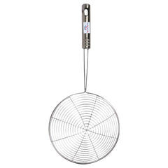 Heart Home Puri Strainer|Stainless Steel Jhar for Cooking & Frying|Versatile Deep Fry Chalni with Handle for Kitchen|20 cm|Pack of 2 (Silver)