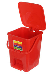 Kuber Industries Premium Plastic Pedal Dustbin 10 Ltr (Green & Red)-Pack of 2