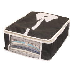 Kuber Industries 3 Piece Non Woven Shirt Cover Set, Black (CTS009)