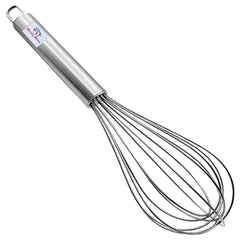 Heart Home Stainless Steel Balloon Shape Wire Whisk/Egg Beater for Blending, Whisking, Beating, Stirring, Cooking, Baking, 20cm (Silver)