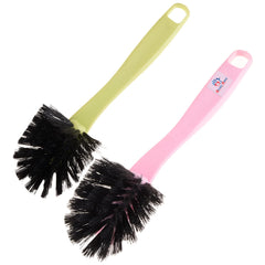 Heart Home Cleaning Brush | Toilet Cleaner Brush | Plastic Pan Brush | Brush for Cleaning Washroom | Bathroom Brush | Toilet Brush | Pack of 2 | Assorted