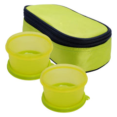Heart Home 2 Plastic Containers Lunch Box Set with Cover (Green)-50HH01223