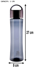 Heart Home Plastic Water Bottle- 1 Litre (Grey)
