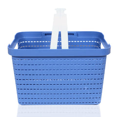 Heart Home Basket | Plastic Storage Basket for Fruits | Storage Basket for Picnic | Storage Basket for Kitchen | Stationery Storage Basket | FLORA-222 | Pack of 2 | Blue
