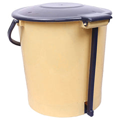 Kuber Industries Plastic Pedal Dustbin/Wastebin With Handle, 5 Liter (Yellow & Black)-47KM0907