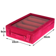 Heart Home 4 Rod Bangle Box|Wooden Jewelry Box|Wedding Vanity Box|Velvet Coated Wedding Bracelet Organizer for Women & Girls|Pack of 2 (Pink)