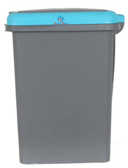 Heart Home Portable 6.5 Ltr Plastic Push And Pedal Dustbin With Lid Garbage Bins for Home Office (Grey & Blue)