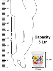 Heart Home Disney Mickey Minnie Print Plastic Dustbin/ Garbage Bin/ Waste Bin, 5 Liters (White) -HS_35_HEARTHS17780