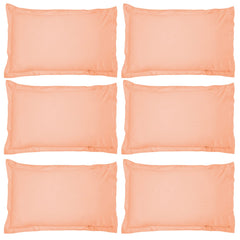 Kuber Industries Breathable & Soft Cotton Pillow Cover for Sofa, Couch, Bed - 29x20 Inch, Set of 6 (Peach)