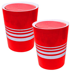Heart Home Plastic Dustbin, Trashbin, Wastebin For Kitchen, Bathroom, Office Use With Swing Lid, 7 Liter- Pack of 2 (Red)-47HH0804