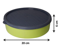 Heart Home Medium Plastic Masala Box with 6 Containers & 1 Spoon- Pack of 2 (Green)-HS43HEARTH25891