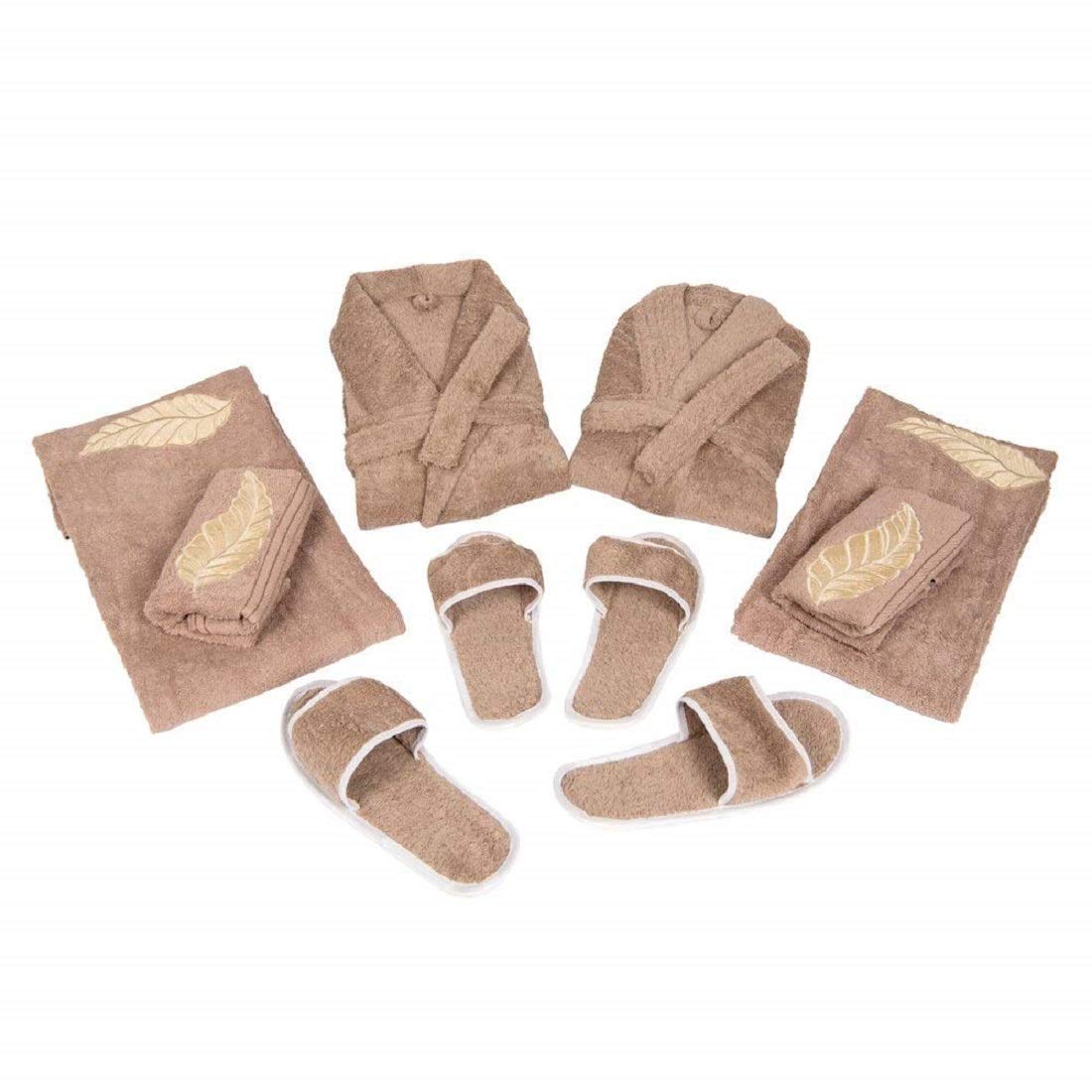 Kuber Industries Cotton 10 Piece Bathrobe Set - Brown (CLOUDBED16)