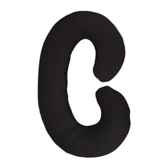 Kuber Industries Cotton Ultra Soft Hollow Fibre C Shaped Maternity Pillow,Pregnancy Pillow,Body Pillow with Zippered Cover (Black)-CTKTC39241