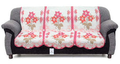 Kuber Industries 6 Piece Cotton 5 Seater Sofa Cover Set - Pink, Standard (Sofasetflow005)