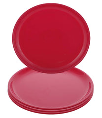 Kuber Industries 4 Pieces Unbreakable Round Plastic Microwave Safe Dinner Plates (Pink) - CTKTC37515
