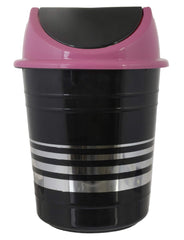 Kuber Industries Plastic 2 Pieces Medium Size Swing Dustbin/Swing Garbage Bin/Waste Bin, 10 Liters (Pink & Blue)-KUBMART10257