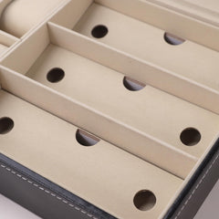 Kuber Industries 6 Slot Watch Storage Box With 3 Slot Glasses organizer|Black|