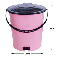 Heart Home Plastic Pedal Dustbin/Wastebin With Handle, 10 Liter (Pink & Black)-47HH0985