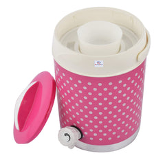 Heart Home Dot Printed Food Grade BPA Free Inner Steel Insulated 2 Cassrole & 1 Water Jug/Camper Set For Travel, Picnic, Outdoor Entertaining, Set of 3 (Pink) -HS42HEARTH25144