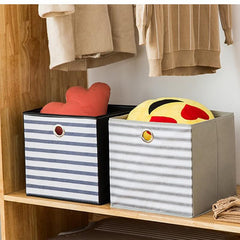 Urbane Home Foldable Storage Basket|Square Toy Storage Bin|Front Grab Handle|Wardrobe, Closet Organizer (Grey)