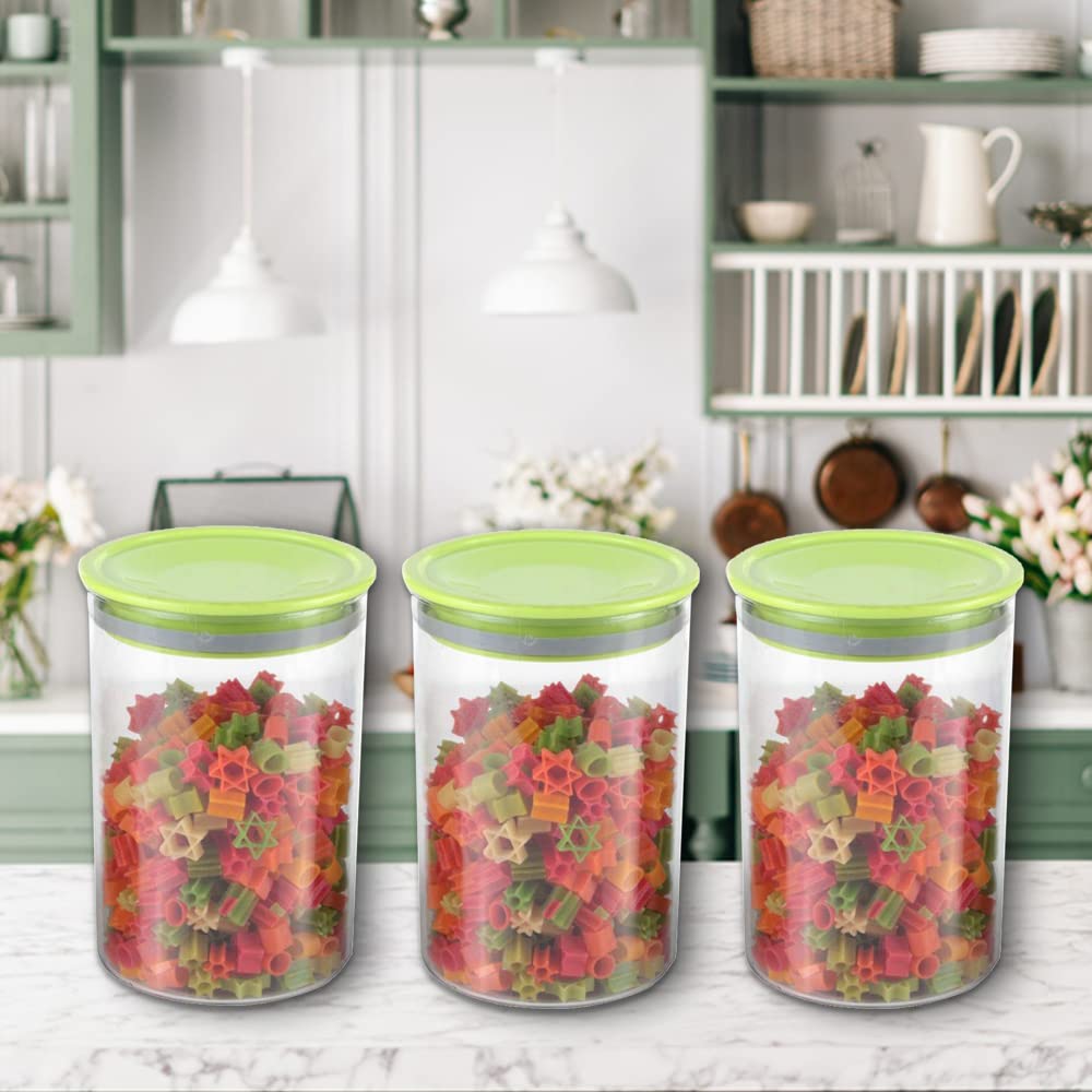 Kuber Industries Airtight Kitchen Container Set | 100% BPA Free, Food Grade Virgin Plastic | Multipurpose, Freezer Safe & Durable | Container for Kitchen Storage Set of 3 | Transparent