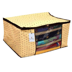 Kuber Industries 4 Piece Non Woven Saree Cover Set, Ivory,Large Size,CTKNEW135