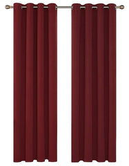 Kuber Industries Self Print 2 Pieces Room Darkening Door Curtain, 7 Feet (Maroon)