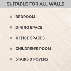 Kuber Industries Foam Brick Pattern 3D Wallpaper for Walls | Soft PE Foam| Easy to Peel, Stick & Remove DIY Wallpaper | Suitable on All Walls | Pack of 2 Sheets, 70 cm X 77 cm