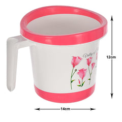 Heart Home Multiuses Leightweight, Unbreakable Strong Plastic Bathroom Mug 1 Litre- Pack of 6 (Pink)-46HH0168