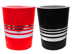 Kuber Industries Plastic Dustbin, Trashbin, Wastebin For Kitchen, Bathroom, Office Use With Swing Lid, 7 Liter- Pack of 2 (Black & Red)-47KM0814